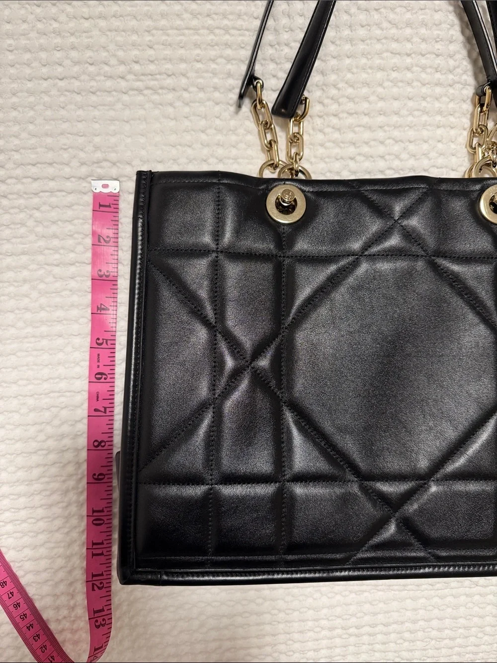 Dior Black Quilted Tote Bag with Gold Hardware - Women's Handbag
